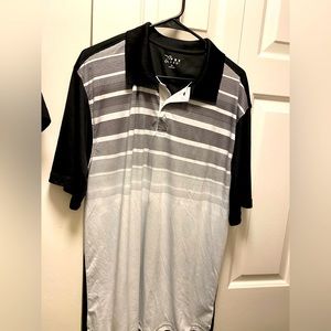 XPBX Men’s Black Gray Striped Golf Polo Shirt Striped Size XL